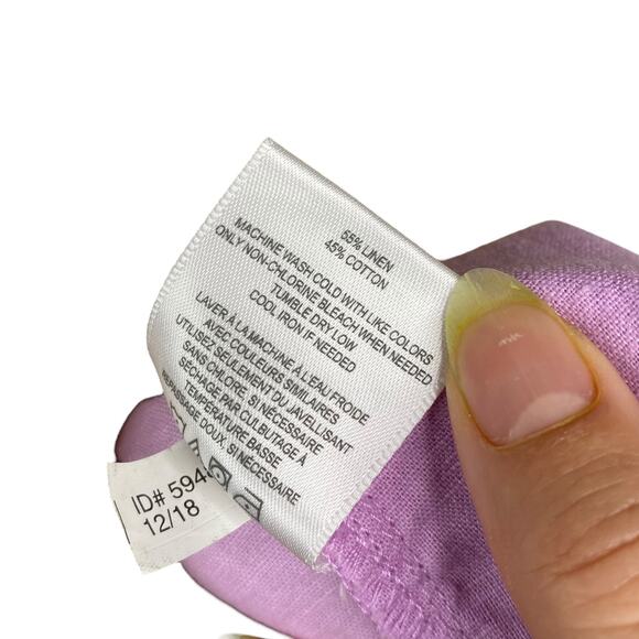 Express x Rocky Barnes Pastel Purple Linen Cotton Tie Front Crop Top SZ S - Picture 11 of 11